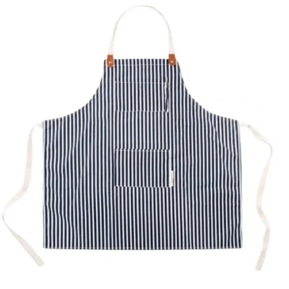 Chef up in Style! Business & Pleasure Navy Striped Apron NWT - Picture 2 of 4